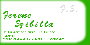 ferenc szibilla business card